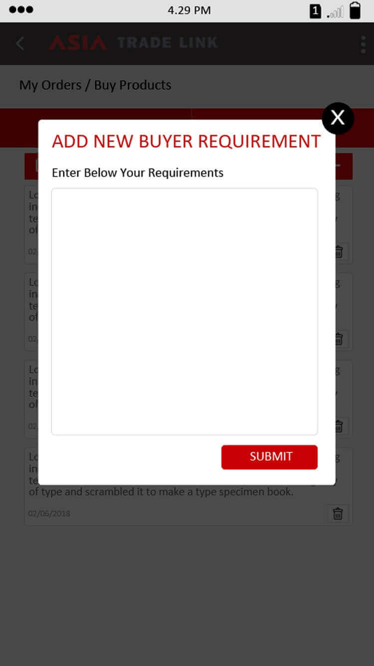 Buyer Requirement
